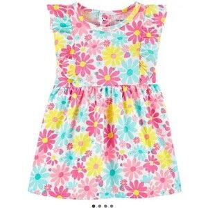 Carter's Baby Girls floral print sleeveless Outfit Set Dress Size 12M Cotton